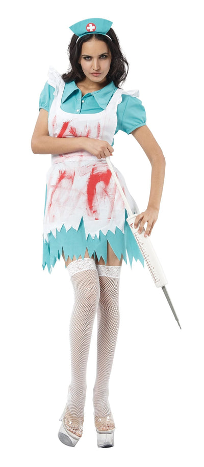 Womens Blood Splatter Nurse Adult Costume Female Halloween_1 AC958