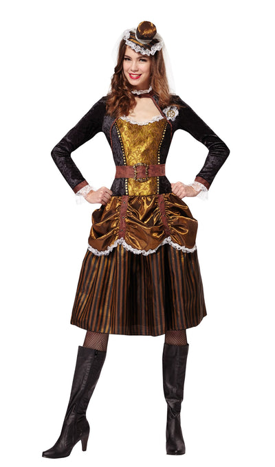 Steampunk Lady Adult Costume Uk Size 10 14_1 AF012