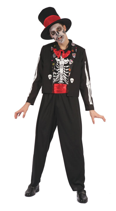 Day Of The Dead Bone Suit Adult Costume Male_1 AF037