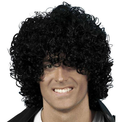 Afro Wet Look Wig Adult Black_1