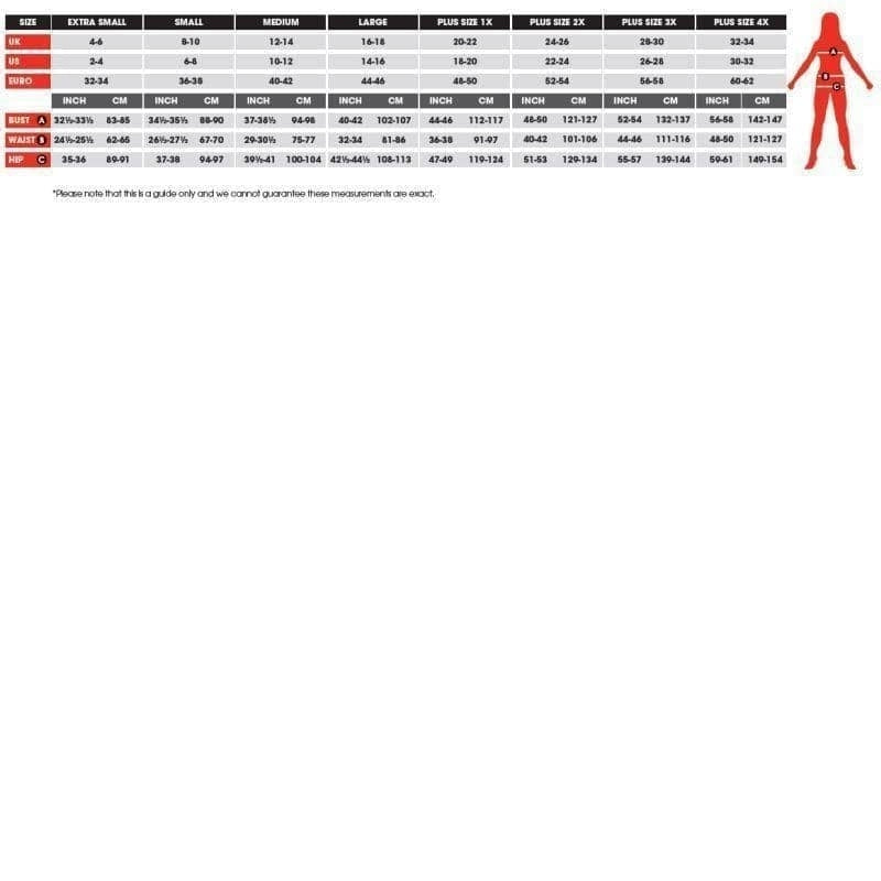 Size Chart Angel Set Adult White