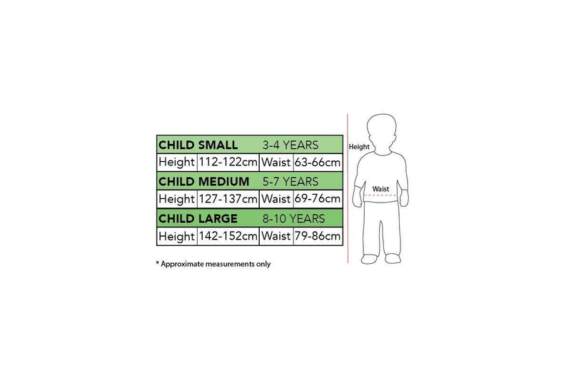 Size Chart Aquaman Boys Costume Green Jumpsuit