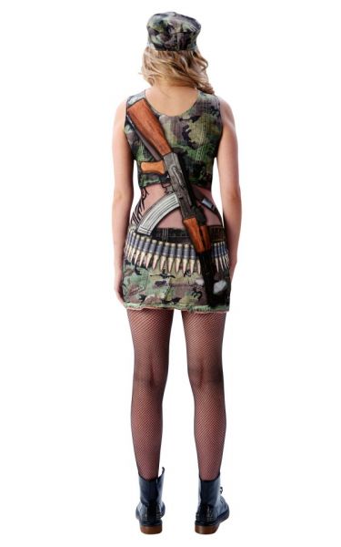 Army Annie Ladies Costume Printed Suit_2