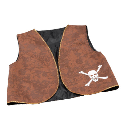 Mens Pirate Waistcoat Brown Distressed Costume Accessories Male Halloween_1 BA022