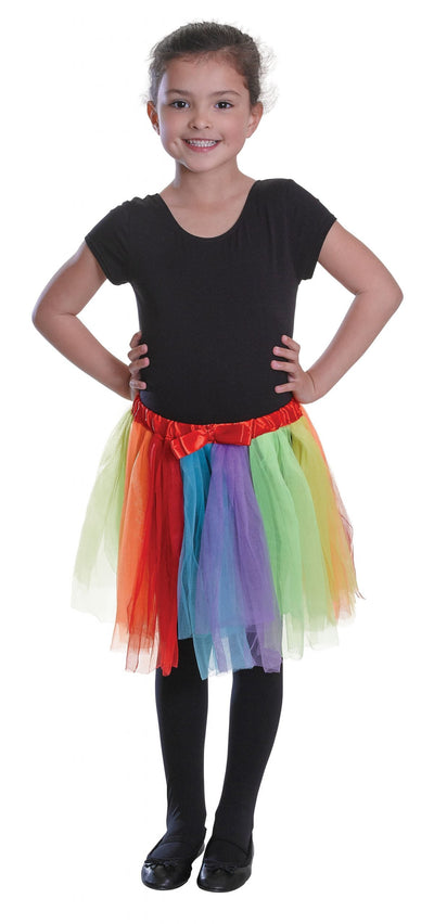 Girls Tutu Rainbow Colours Childs Costume Accessories Female Halloween_1 BA047