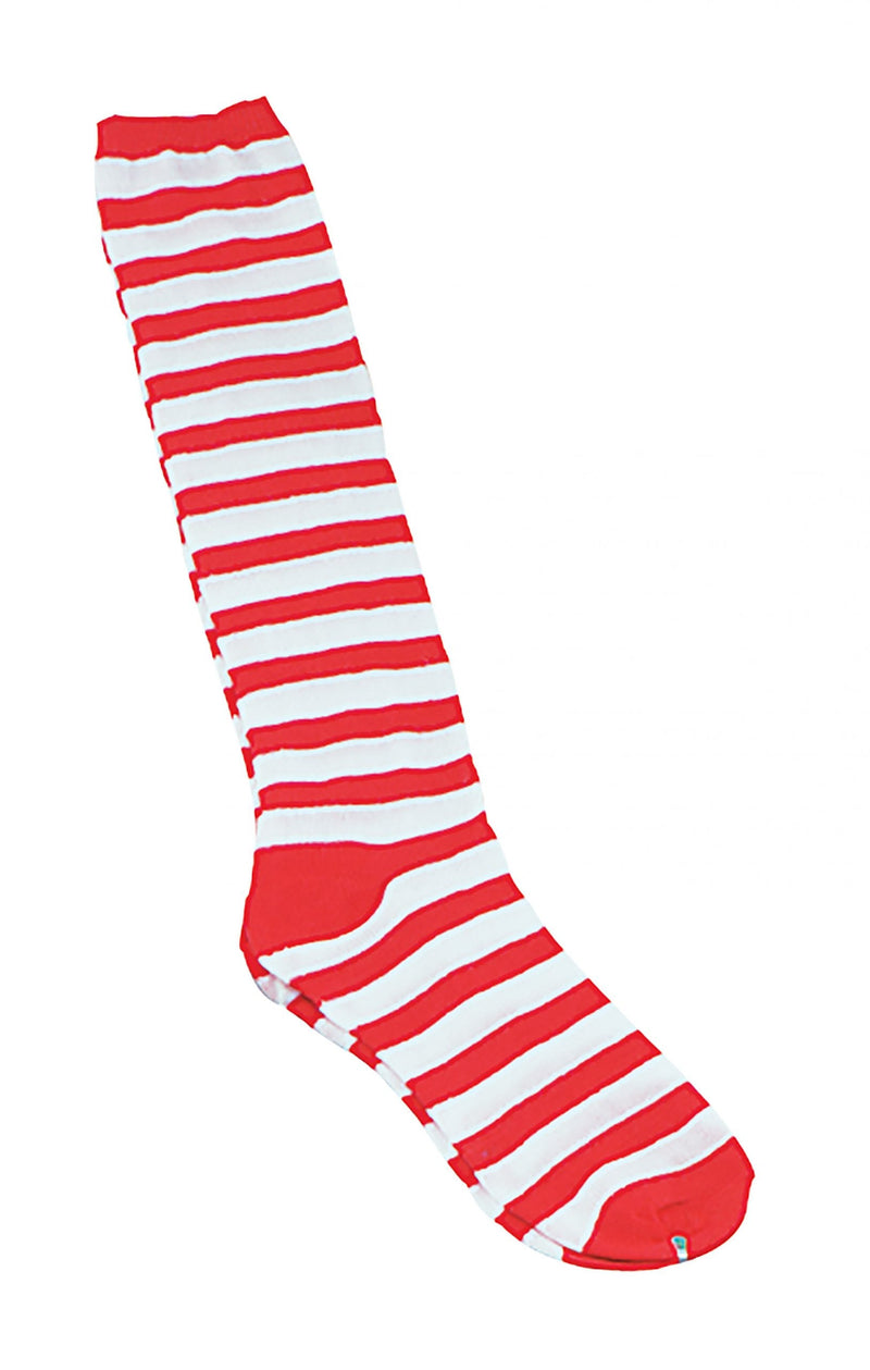 Clown Socks Red White Stripe Costume Accessories Unisex_1 BA051