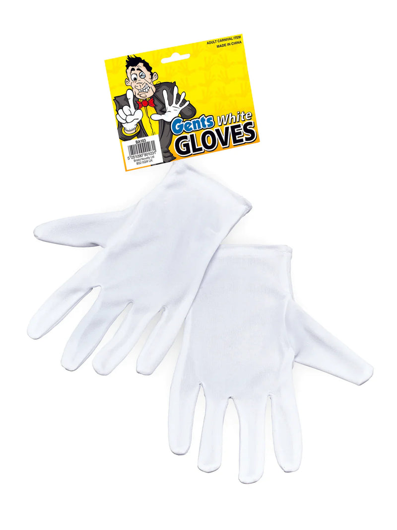 White Magicians Gloves Adult Costume Accessory BA103