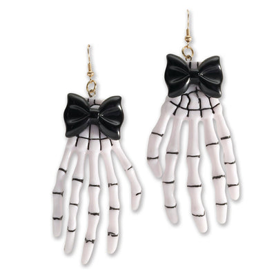 Womens Skeleton Hand Ear Rings Costume Accesories Female Halloween_1 BA1744