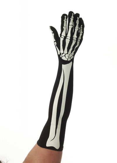 Womens Skeleton Long Gloves Costume Accesories Female Halloween_1 BA1746