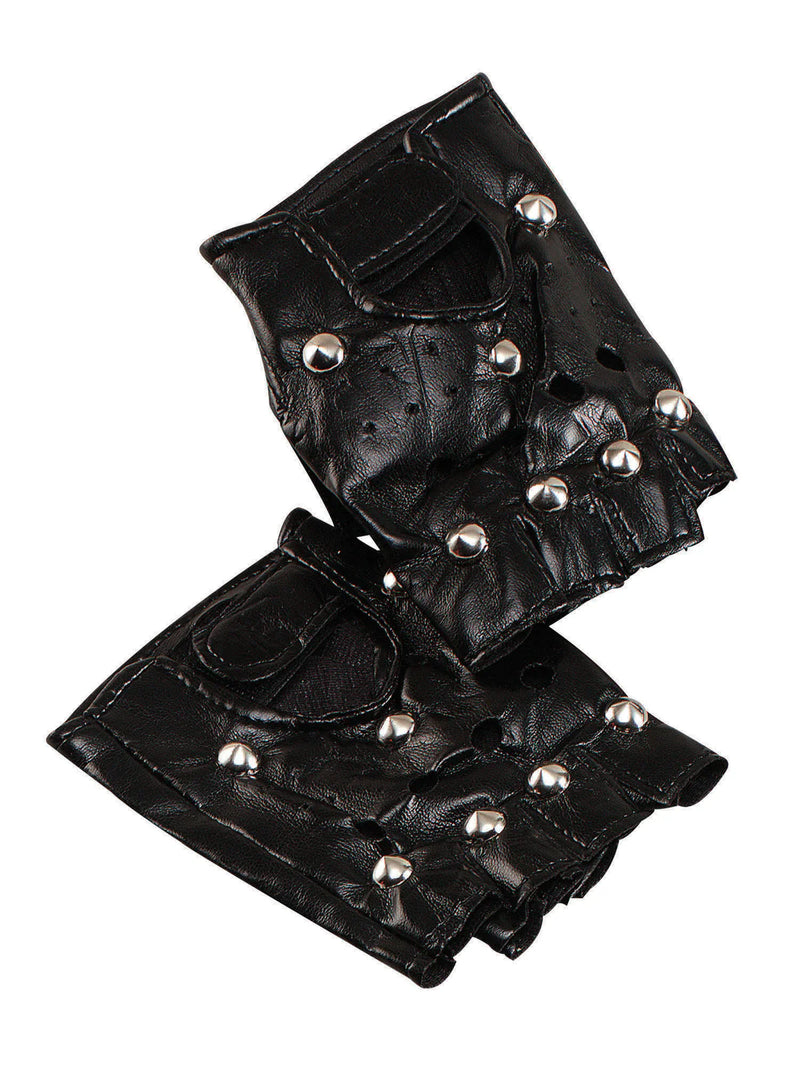 Studded Punk Gloves Costume Accessory