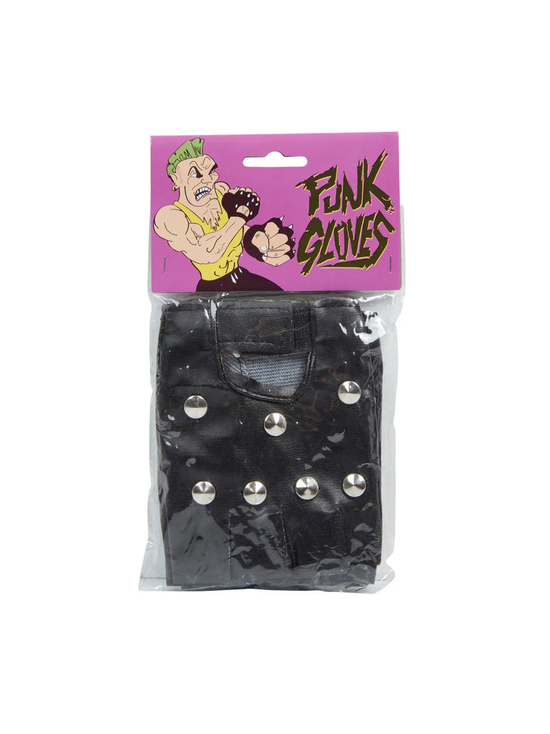 Studded Punk Gloves Costume Accessory