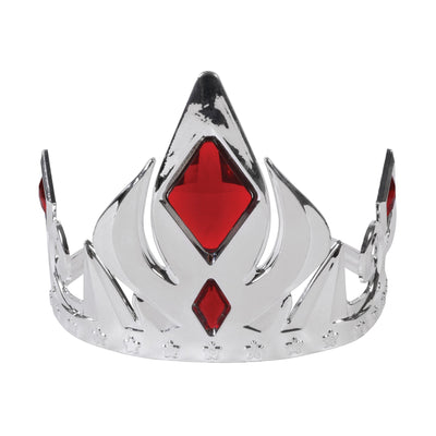 Silver Crown Tiara With Red Stones_1 BA2127