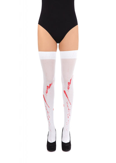 Womens White Stockings + Blood Stains General Accesories Female Halloween Costume_1 BA226