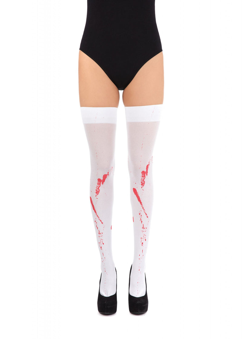 Womens White Stockings + Blood Stains General Accesories Female Halloween Costume_1 BA226