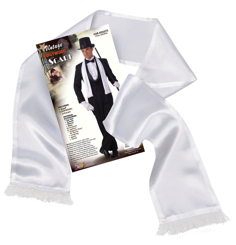 Mens Gangster Scarf White Costume Accesories Male Halloween_1 BA249