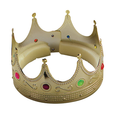Mens King Crown Gold With Jewels Costume Accessories Male Halloween_1 BA252
