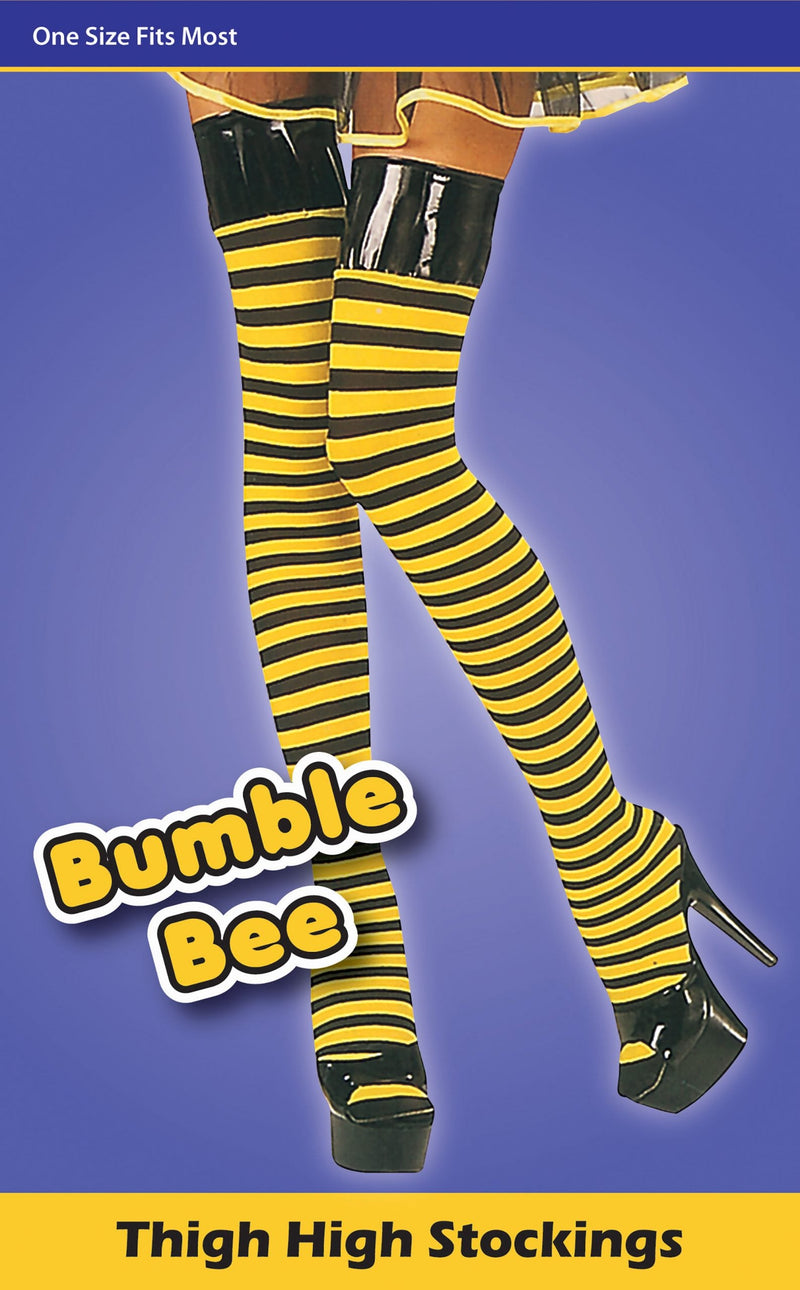Womens Bumble Bee Stockings Costume Accessories Female Halloween_1 BA431