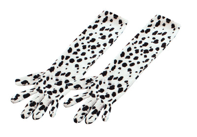 Womens Gloves Dalmation Elbow Length Costume Accessories Female Halloween_1 BA485