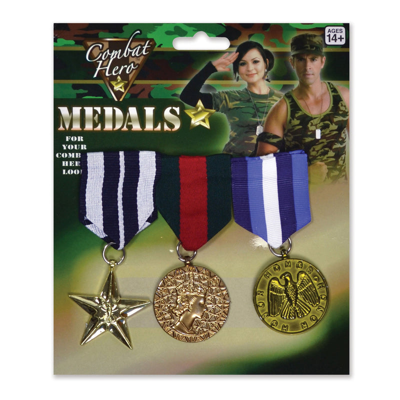 Military Medals 3 Pieces Costume Accessories Unisex_1 BA584