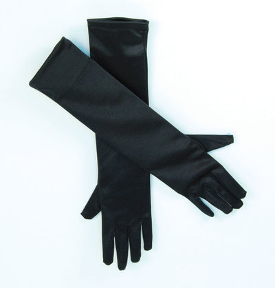 Womens Gloves Satin 19" Black Costume Accessories Female Halloween_1 BA589