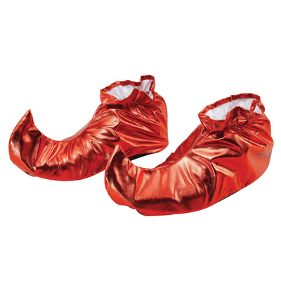 Jester Shoe Covers Red Metallic Costume Accessories Unisex_1 BA628