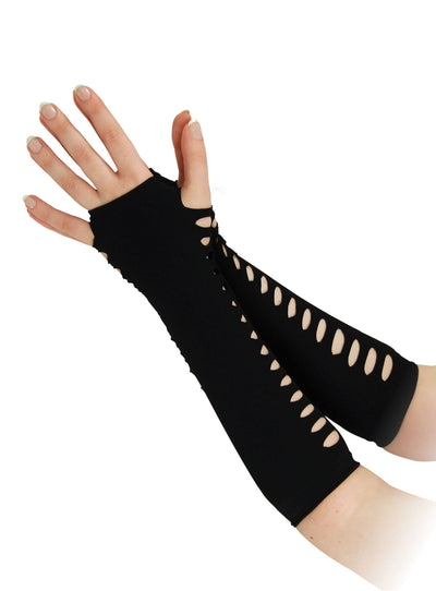 Gloves Ladder Style Black 10" Costume Accessories Unisex_1 BA655