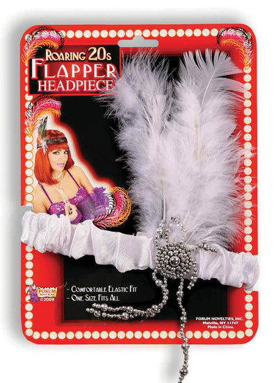 Womens Flapper Headband & White Feathers Costume Accessories Female Halloween_1 BA888