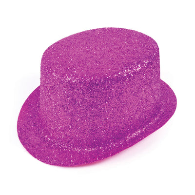Glitter Cerise Toppers Plastic Hats Unisex_1 BH083