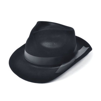 Mens Gangster Hat Black Flock Hats Male Halloween Costume_1 BH112