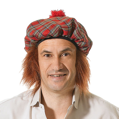 Mens Scots Tartan Hat Ginger Hair Hats Male Halloween Costume_1 BH124
