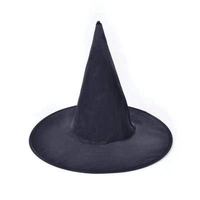 Womens Witch Hat Black Nylon Plain Hats Female Halloween Costume_1 BH291