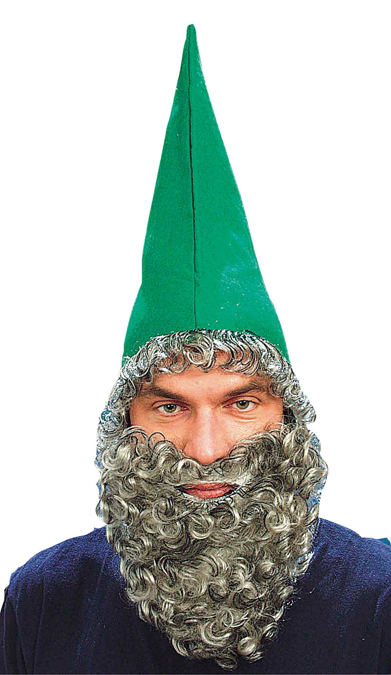 Mens Dwarf Hat Green & Beard Hats Male Halloween Costume_1 BH301