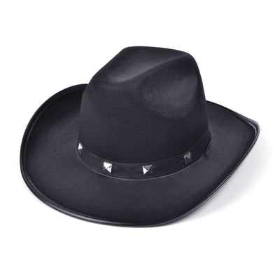 Mens Black Felt Cowboy Studded Hat Hats Male Halloween Costume_1 BH367A