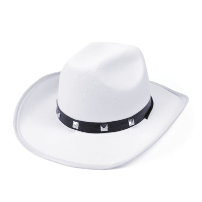 Mens White Felt Cowboy Studded Hat Hats Male Halloween Costume 1 BH367C MAD Fancy Dress
