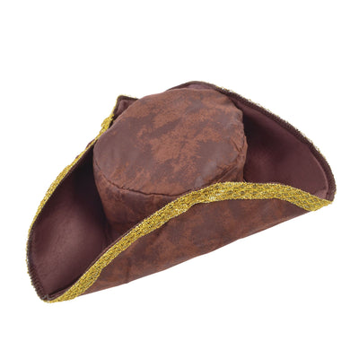 Tricorn Hat Brown Distressed Look Hats Unisex_1 BH418