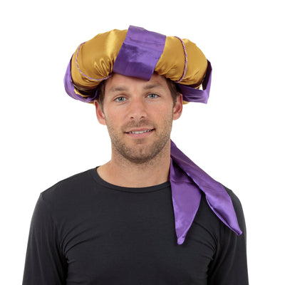 Mens Sultan Hat Purple Gold Hats Male Halloween Costume_1 BH436