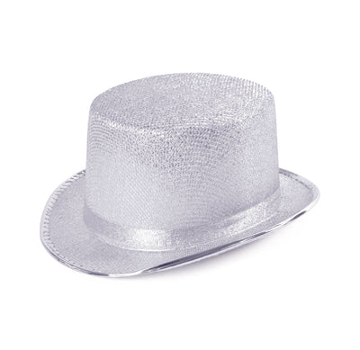 Top Hat Silver Lurex Hats Unisex_1 BH466