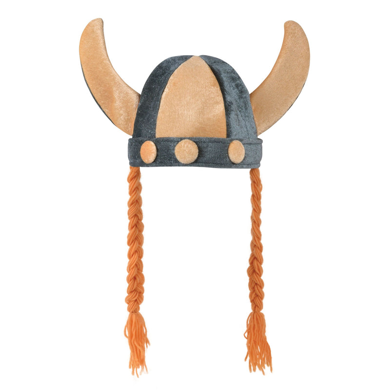 Womens Viking Helmet Soft + Plaits Hats Female Halloween Costume_1 BH557