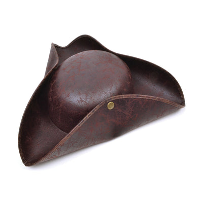 Mens Tricorn Hat Brown Ancient Look Hats Male Halloween Costume_1 BH558