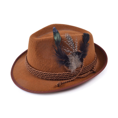 Mens Oktoberfest Hat Brown Hats Male Halloween Costume_1 BH574