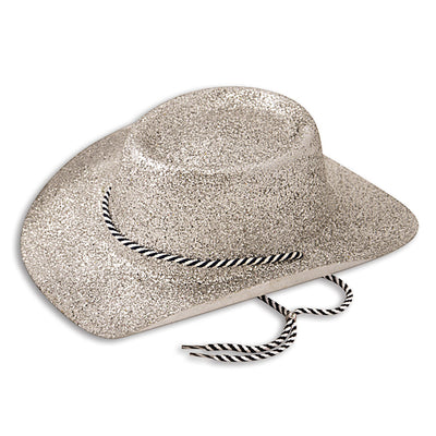 Cowboy Hat Glitter Silver Hats Unisex_1 BH632
