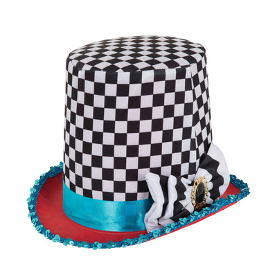 Stovepipe Mad Hatter Chequered Hat Adult_1 BH652