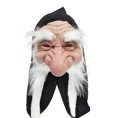 Gnome With Hood Beard White Rubber Masks Male_1 BM232A