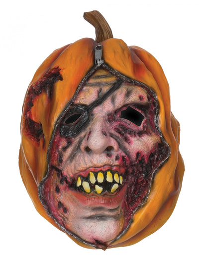 Mens Pumpkin Mask Unzipped Rubber Masks Male Halloween Costume_1 BM500