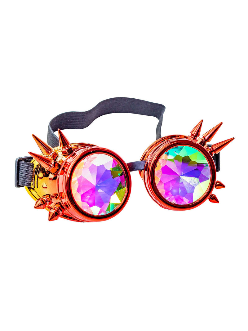 Kaleidoscope Goggles Red Orange Steampunk Glasses