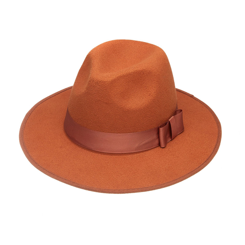 Fedora Brown Velvet Hats Unisex_1 BH529