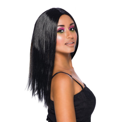 Womens Long 18" Wig Black Wigs Female Halloween Costume_2 