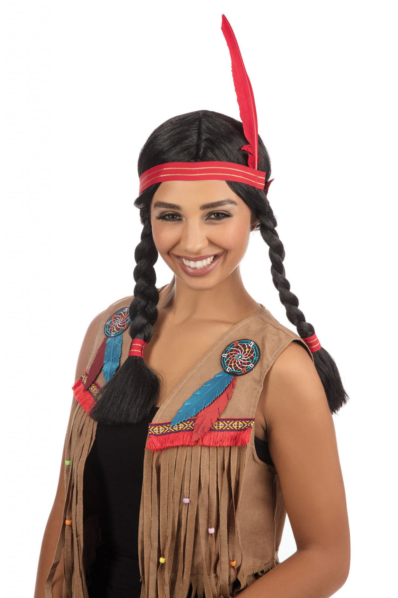 Womens Indian Squaw Wig Wigs Female Halloween Costume_2 
