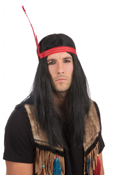 Mens Indian Man Wig Wigs Male Halloween Costume_1 BW111