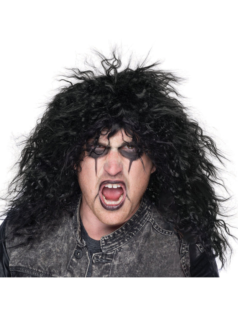 Mens Male Rock Star Black Wig Wigs Halloween Costume